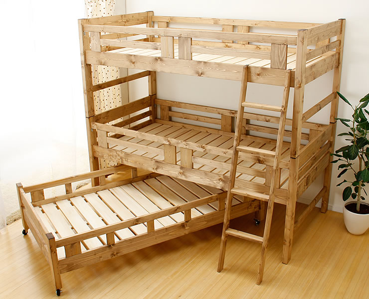 三段ベッド｜国産の高品質デザインで安心安全｜【家具の里】