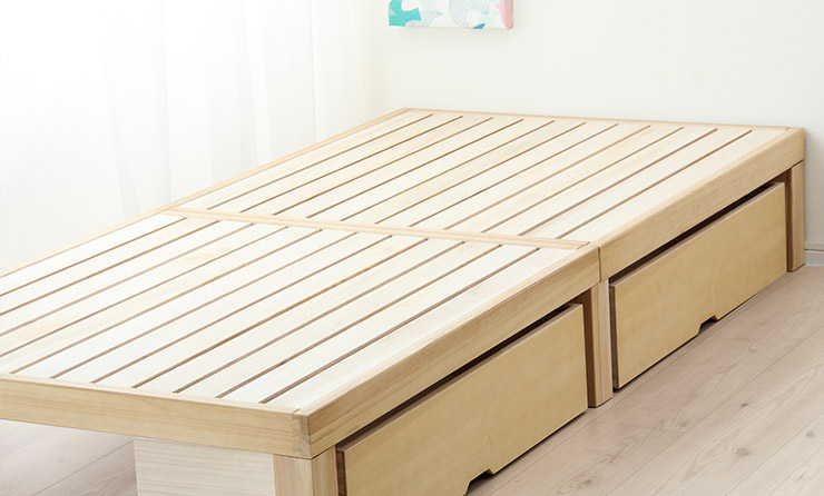 あ！かる～い！高級桐材使用、組み立て簡単シンプ すのこベッド 