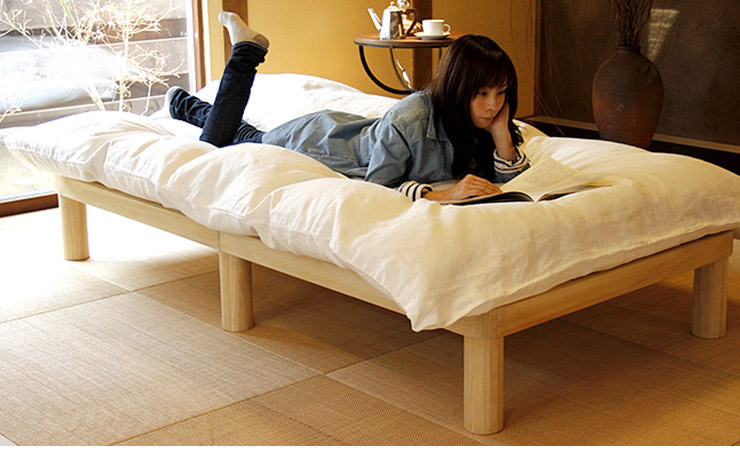 【国産】広島の家具職人が手づくり, 角丸 すのこベッド（桐材）, シングルサイズ（ヘッドレス）, フレームのみ , ホームカミング　 Homecoming　NB02